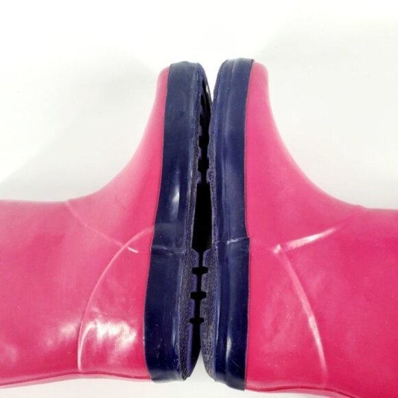 Hartstrings Little Girls Size 3 Pink & Blue Heart Accent Slip-on Water Boots - Picture 5 of 11